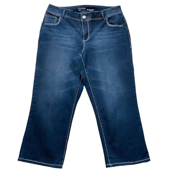 Lane Bryant Womens Jeans 16 new nwt $65 Dark Wash Capris Genius Cotton Stretch - Picture 1 of 9